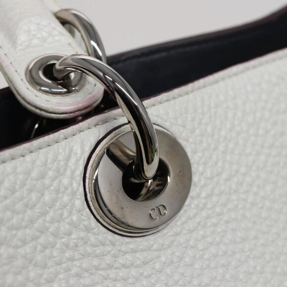 Christian Dior Diorissimo Hand Bag Leather 2way White Auth am6412AV - Picture 10 of 15
